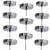 BTR CRAFTS Black & Silver Hanging Lamp Holder Ceiling Canopy, Metal & Chrome / Set of 20