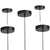 BTR CRAFTS Black & Silver Hanging Lamp Holder Ceiling Canopy, Metal & Chrome / Set of 5