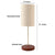BTR CRAFTS Light Gold Rod & Brown Wooden Base Table Lamp (Cylinder Lampshade)