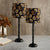 BTR CRAFTS Golden Flower Metal Table Lamp  Set of 2 (Bulb not Included)