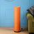 Wooden Base Cylinder Shape Corner Decorative Floor Lamp, Orange Texture- Pack of 1