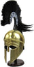Greek Helmet with Plume Brass Plated Golden