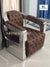 Modern Industrial Aviation Accent Arm Chair with Side Drawer Table