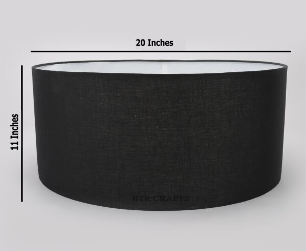 20 Inches Drum Lamp Shade, Suitable For Table and Floor Lamp(Black) - Image 3