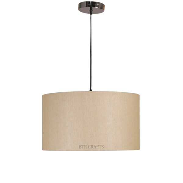 14 Inches Pendant/Hanging Ceiling Light Fixture, Premium Jute Drum Shade for Bedroom, Kitchen, Living Room, Dining Table, Lobby, Kitchen, Black/Silver Canopy - Image 4