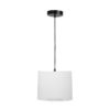 10 Inches Pendant/Hanging Ceiling Light Fixture, White Drum Shade, for Bedroom, Kitchen, Living Room, Dining Table, Lobby, Kitchen, Silver/Black Canopy - Image 5
