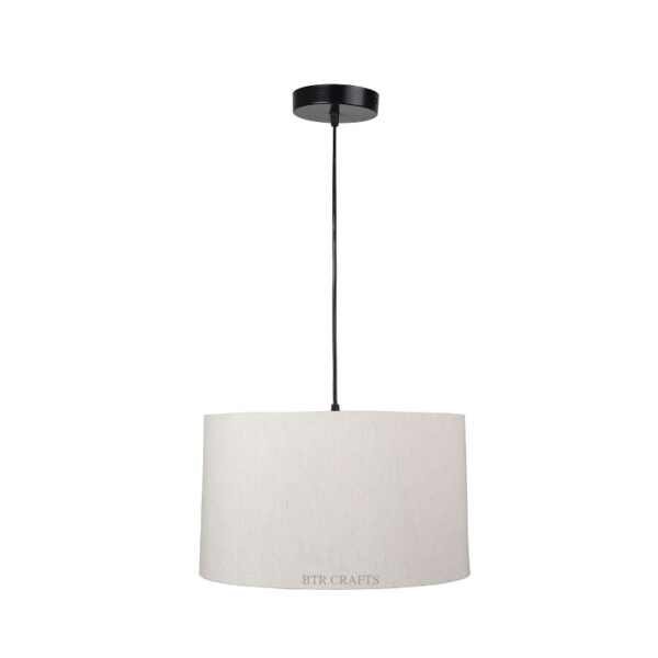 14 Inches Pendant/Hanging Ceiling Light Fixture, Flex Drum Shade for Bedroom, Kitchen, Living Room, Dining Table, Lobby, Kitchen, Black/Silver Canopy - Image 5