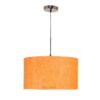 16 Inches Pendant/Hanging Ceiling Light Fixture, Orange Texture Drum Shade, for Bedroom, Kitchen, Living Room, Dining Table, Lobby, Kitchen, Silver/Black Canopy - Image 5
