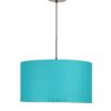 18 Inches Pendant/Hanging Ceiling Light Fixture, Teal Drum Shade, for Bedroom, Kitchen, Living Room, Dining Table, Lobby, Kitchen, Silver/Black Canopy - Image 5