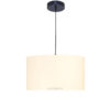 20 Inches Pendant/Hanging Ceiling Light Fixture, Cream Drum Shade for Bedroom, Kitchen, Living Room, Dining Table, Lobby, Kitchen, Black/Silver Canopy - Image 6
