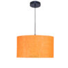 16 Inches Pendant/Hanging Ceiling Light Fixture, Orange Texture Drum Shade, for Bedroom, Kitchen, Living Room, Dining Table, Lobby, Kitchen, Silver/Black Canopy - Image 6