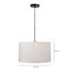 14 Inches Pendant/Hanging Ceiling Light Fixture, Flex Drum Shade for Bedroom, Kitchen, Living Room, Dining Table, Lobby, Kitchen, Black/Silver Canopy - Image 3