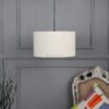 14 Inches Pendant/Hanging Ceiling Light Fixture, Flex Drum Shade for Bedroom, Kitchen, Living Room, Dining Table, Lobby, Kitchen, Black/Silver Canopy - Image 2