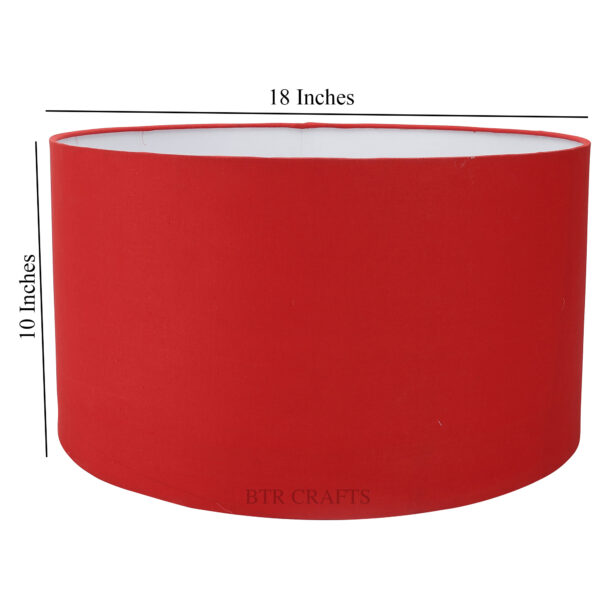 18 Inches Drum Lamp Shade, Suitable For Table and Floor Lamp(Red) - Image 3
