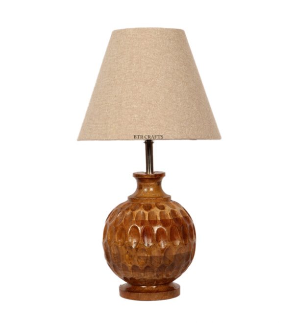 Natural Wood Matki Table Lamp Suitable For Bedroom Office And Living Room, Pack Of 1(Complete Set) - Image 4