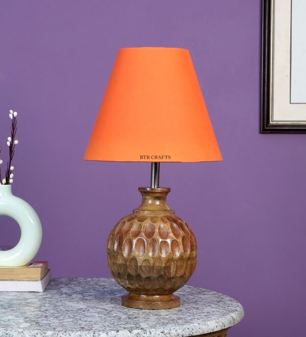 Natural Wood Matki Table Lamp Suitable For Bedroom Office And Living Room, Pack Of 1(Complete Set) - Image 2