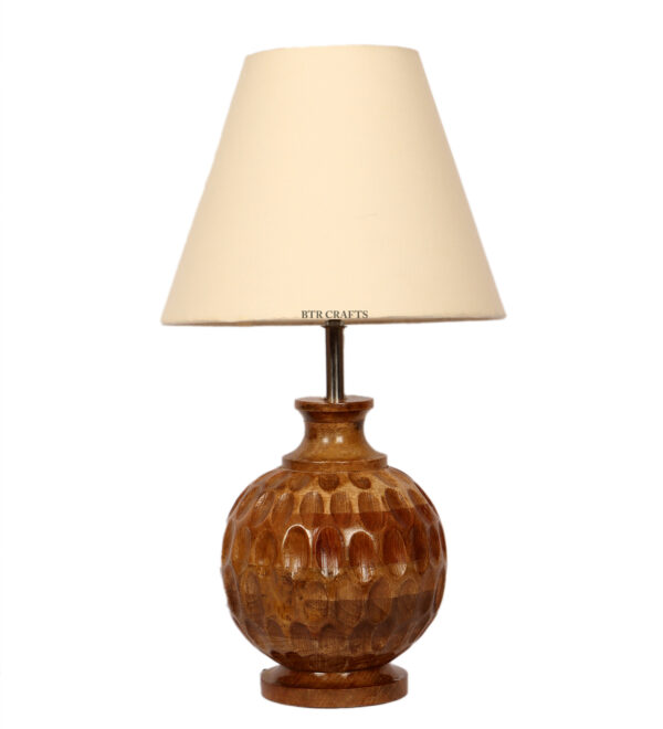 Natural Wood Matki Table Lamp Suitable For Bedroom Office And Living Room, Pack Of 1(Complete Set) - Image 4