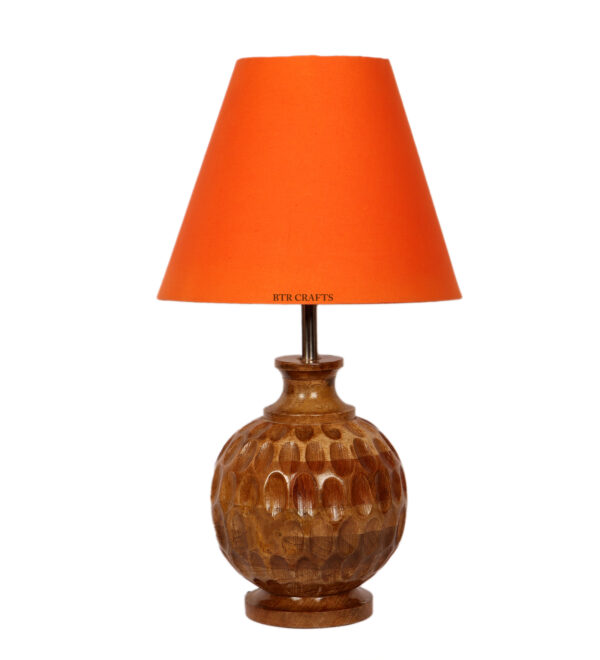 Natural Wood Matki Table Lamp Suitable For Bedroom Office And Living Room, Pack Of 1(Complete Set) - Image 4
