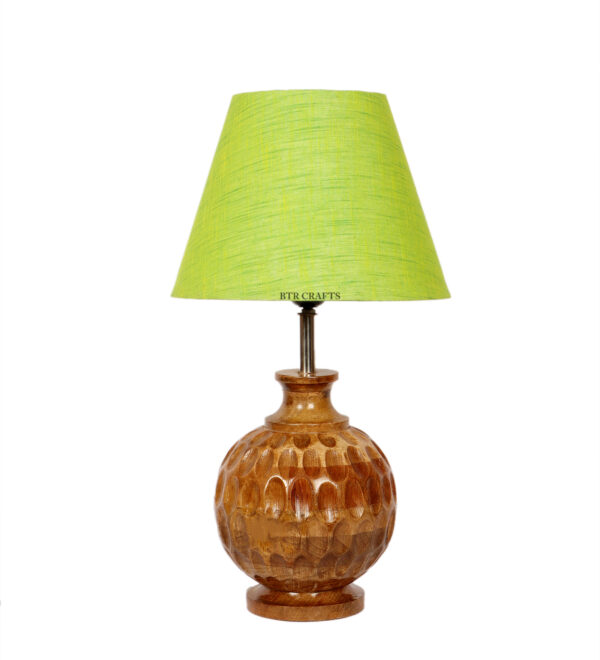 Natural Wood Matki Table Lamp Suitable For Bedroom Office And Living Room, Pack Of 1(Complete Set) - Image 4