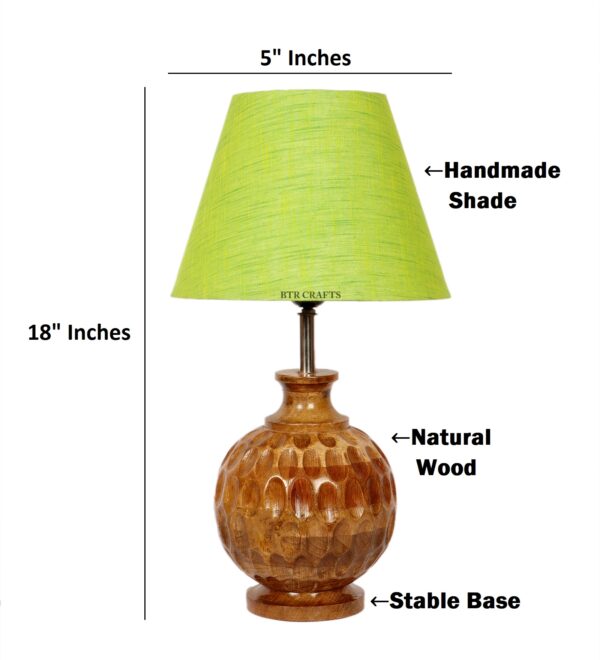 Natural Wood Matki Table Lamp Suitable For Bedroom Office And Living Room, Pack Of 1(Complete Set) - Image 3