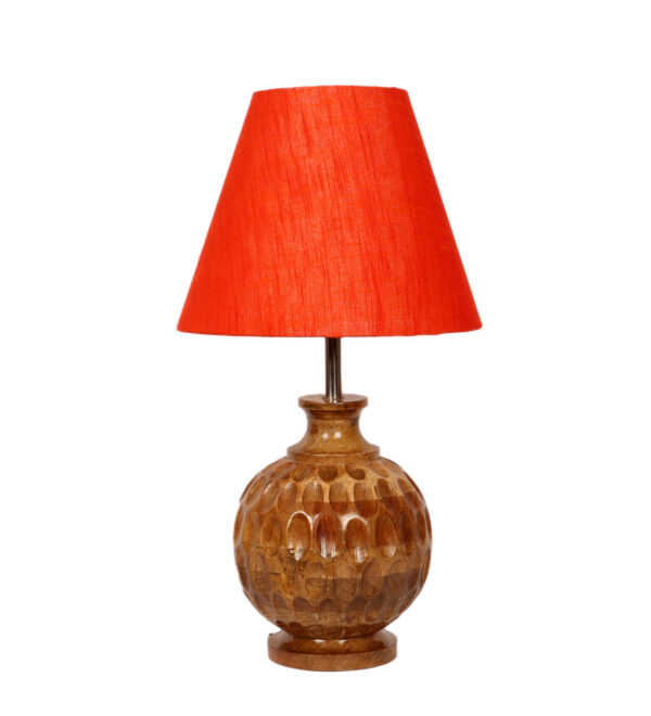 Natural Wood Matki Table Lamp Suitable For Bedroom Office And Living Room, Pack Of 1(Complete Set) - Image 4
