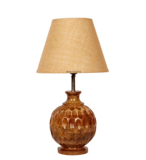 Natural Wood Matki Table Lamp Suitable For Bedroom Office And Living Room, Pack Of 1(Complete Set) - Image 4