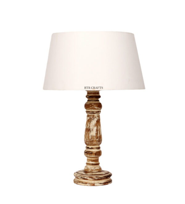 Retro Wooden Table Lamp Suitable For Bedroom Office And Living Room, Pack Of 1(Complete Set) - Image 4