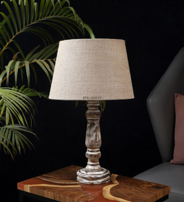 Retro Wooden Table Lamp Suitable For Bedroom Office And Living Room, Pack Of 1(Complete Set) - Image 2