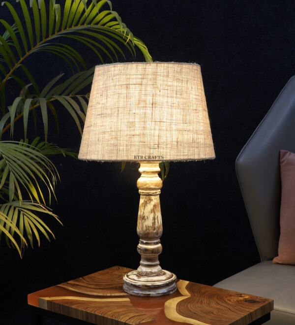 Retro Wooden Table Lamp Suitable For Bedroom Office And Living Room, Pack Of 1(Complete Set) - Image 3