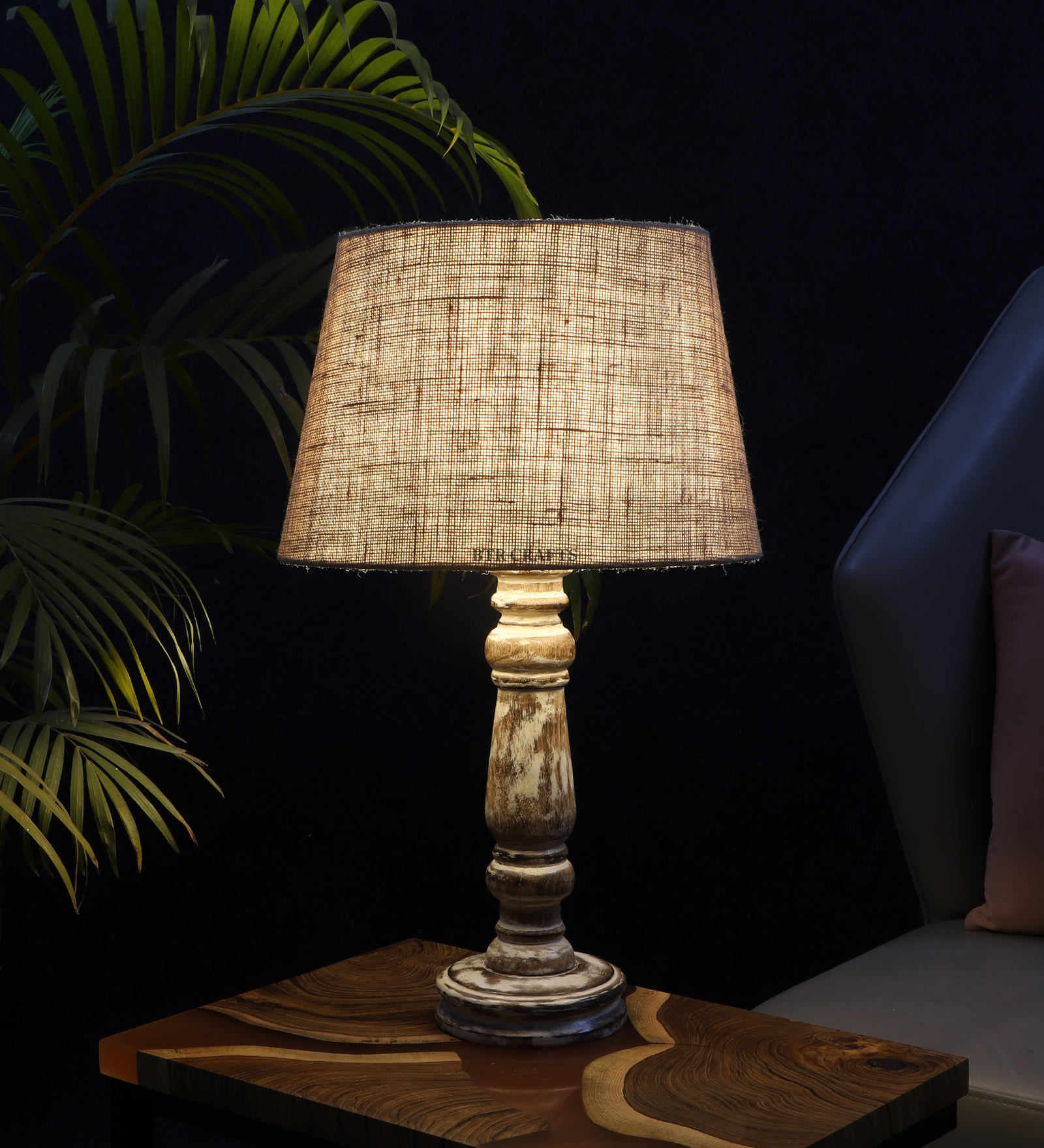 Retro Wooden Table Lamp Suitable For Bedroom Office And Living Room, Pack Of 1(Complete Set)