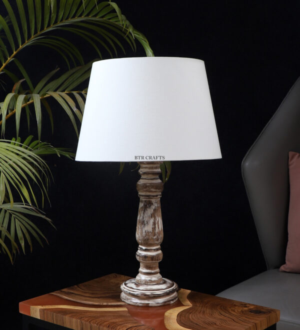 Retro Wooden Table Lamp Suitable For Bedroom Office And Living Room, Pack Of 1(Complete Set) - Image 2