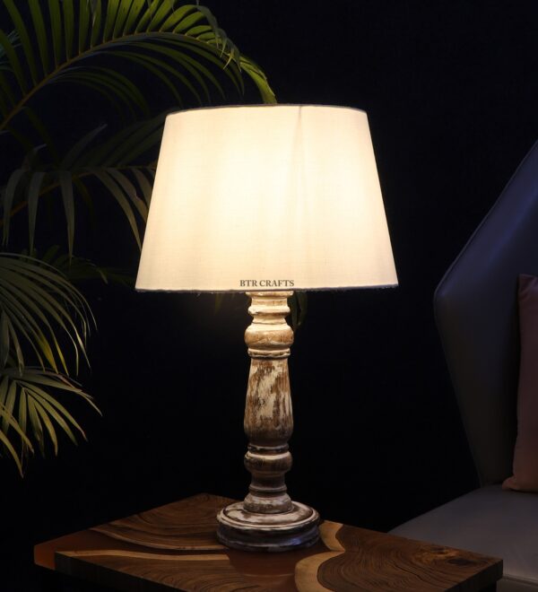 Retro Wooden Table Lamp Suitable For Bedroom Office And Living Room, Pack Of 1(Complete Set) - Image 3