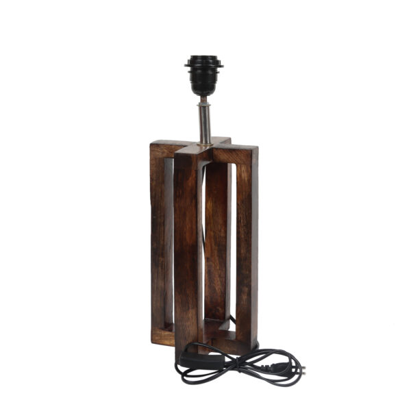 Natural Wood Cross Table Lamp Suitable For Bedroom Office And Living Room, Pack Of 1(Complete Set) - Image 5