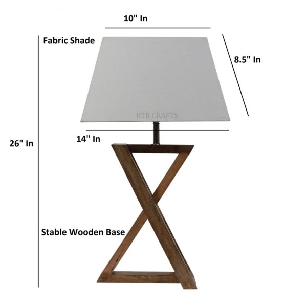 Natural Wood X-Cross Table Lamp Suitable For Bedroom Office And Living Room, Pack Of 1(Complete Set) - Image 5