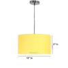 16 Inches Pendant/Hanging Ceiling Light Fixture, Dark Yellow Drum Shade, for Bedroom, Kitchen, Living Room, Dining Table, Lobby, Kitchen, Silver/Black Canopy - Image 4