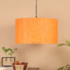 16 Inches Pendant/Hanging Ceiling Light Fixture, Orange Texture Drum Shade, for Bedroom, Kitchen, Living Room, Dining Table, Lobby, Kitchen, Silver/Black Canopy - Image 3