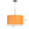 16 Inches Pendant/Hanging Ceiling Light Fixture, Orange Texture Drum Shade, for Bedroom, Kitchen, Living Room, Dining Table, Lobby, Kitchen, Silver/Black Canopy - Image 4