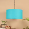 18 Inches Pendant/Hanging Ceiling Light Fixture, Teal Drum Shade, for Bedroom, Kitchen, Living Room, Dining Table, Lobby, Kitchen, Silver/Black Canopy - Image 3
