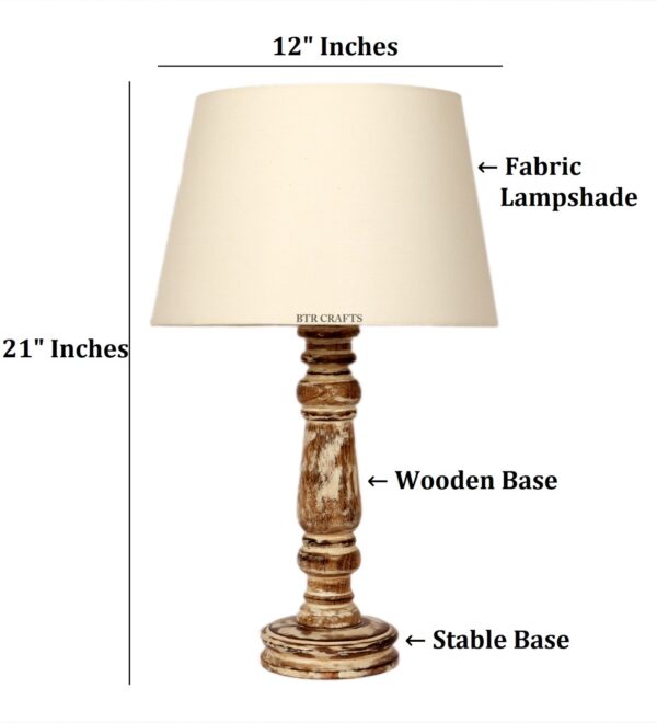 Retro Wooden Table Lamp Suitable For Bedroom Office And Living Room, Pack Of 1(Complete Set) - Image 5