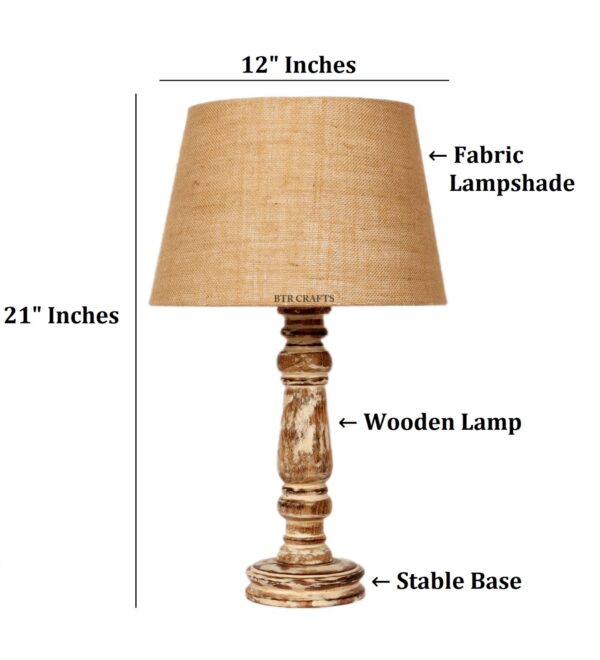 Retro Wooden Table Lamp Suitable For Bedroom Office And Living Room, Pack Of 1(Complete Set) - Image 5