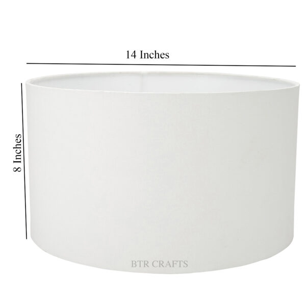 14 Inches Drum Lamp Shade, Suitable For Table and Floor Lamp(White) - Image 3