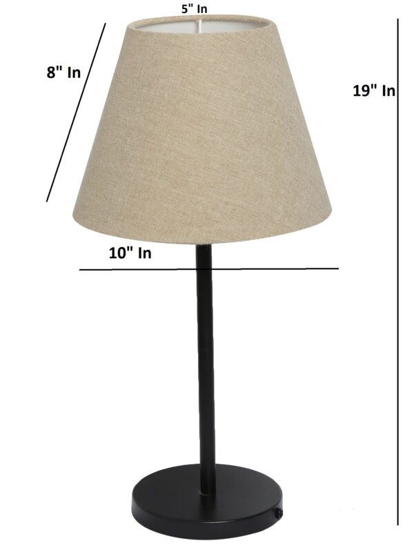 Black Metal Table Lamp Suitable For Bedroom Office And Living Room, Pack Of 1(Complete Set) - Image 3