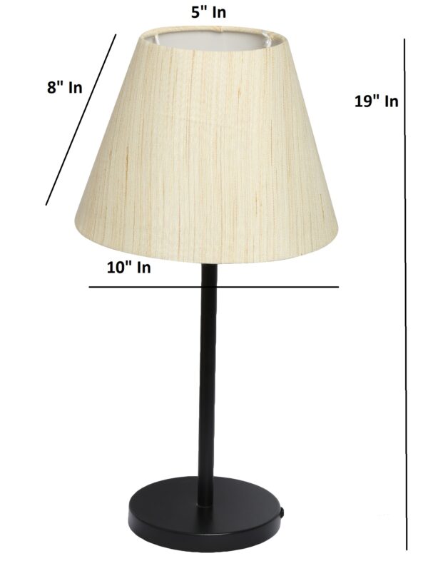 Black Metal Table Lamp Suitable For Bedroom Office And Living Room, Pack Of 1(Complete Set) - Image 3
