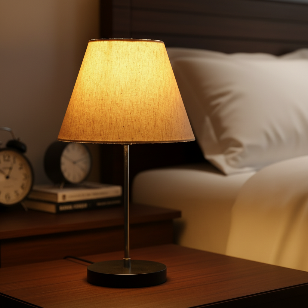 Minimalist Desk Lamp with Black Round Base – Soft Warm Lighting for Living Room & Study, Pack Of 1(Flex)