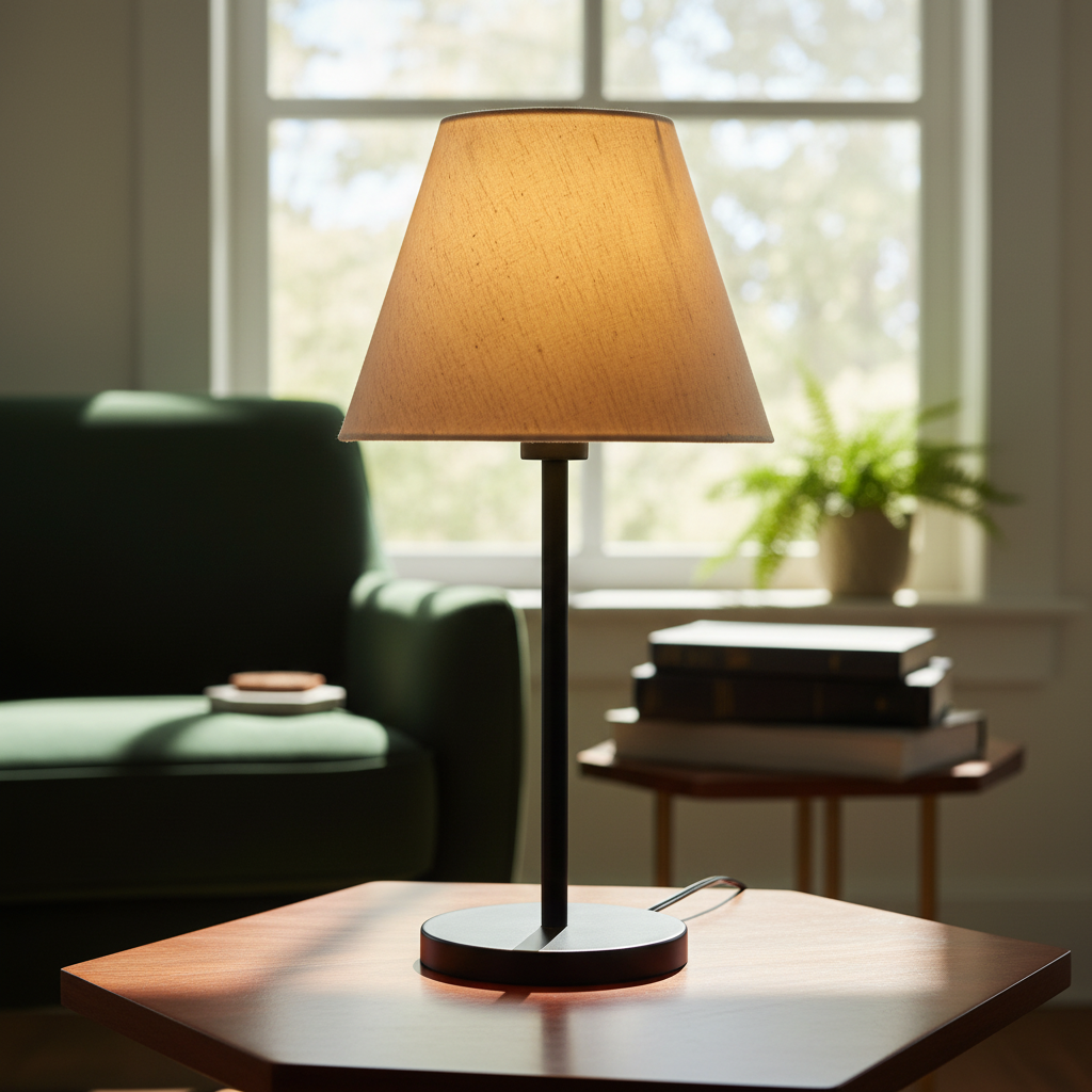 Slim Contemporary Night Lamp – Fabric Shade Accent Light for Home & Office, Pack Of 1(Flex)