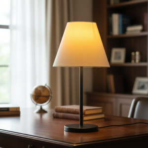 Slim Contemporary Night Lamp – Fabric Shade Accent Light for Home & Office, Pack Of 1(White)