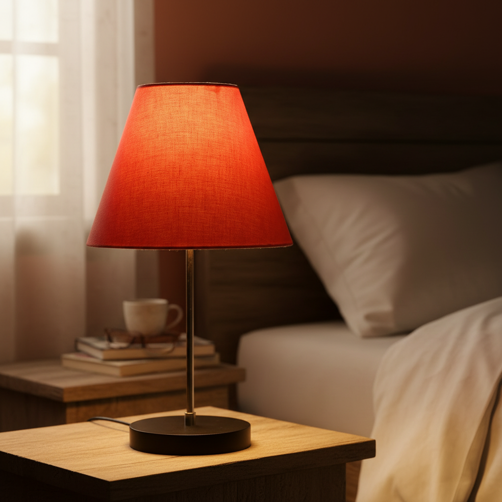 Minimalist Desk Lamp with Black Round Base – Soft Warm Lighting for Living Room & Study, Pack Of 1(Orange) - Image 5