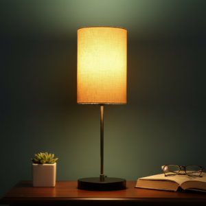 Minimalist Desk Lamp with Black Round Base – Soft Warm Lighting for Living Room & Study, Pack Of 1(Flex Cylinder)