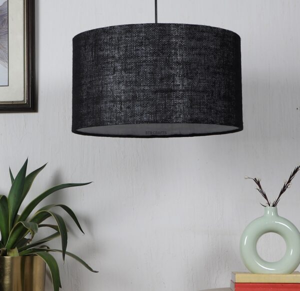 16 Inches Drum Lamp Shade, Suitable For Table and Floor Lamp(Black Jute) - Image 2