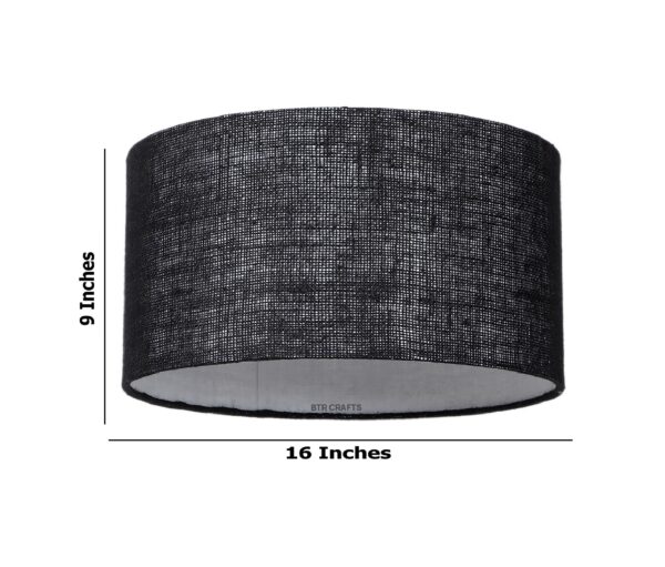 16 Inches Drum Lamp Shade, Suitable For Table and Floor Lamp(Black Jute) - Image 3